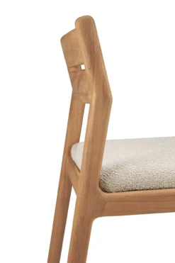 Teak Jack stoel zonder armleuning - outdoor - met naturel kussen