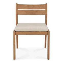 Teak Jack stoel zonder armleuning - outdoor - met naturel kussen