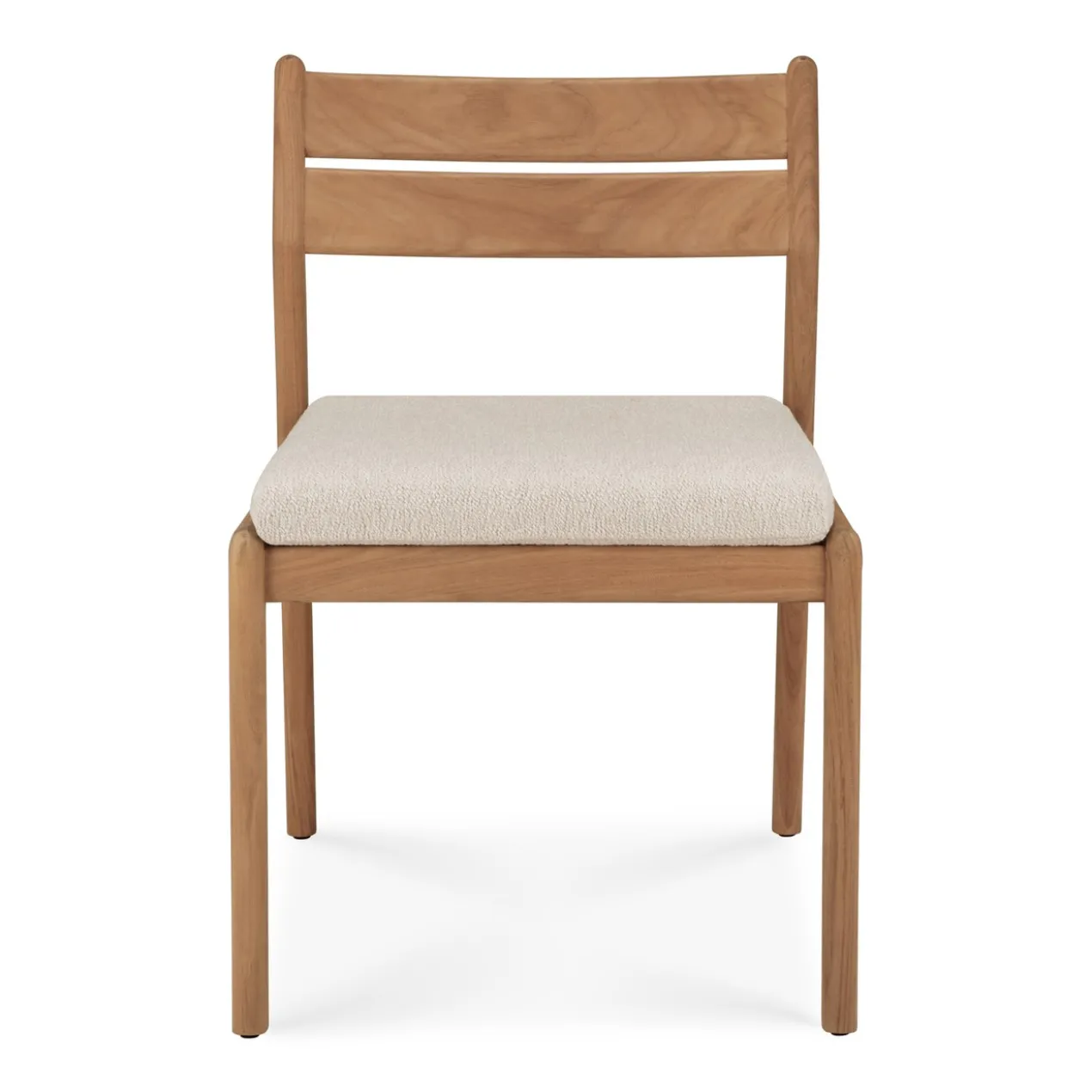 Teak Jack stoel zonder armleuning - outdoor - met naturel kussen