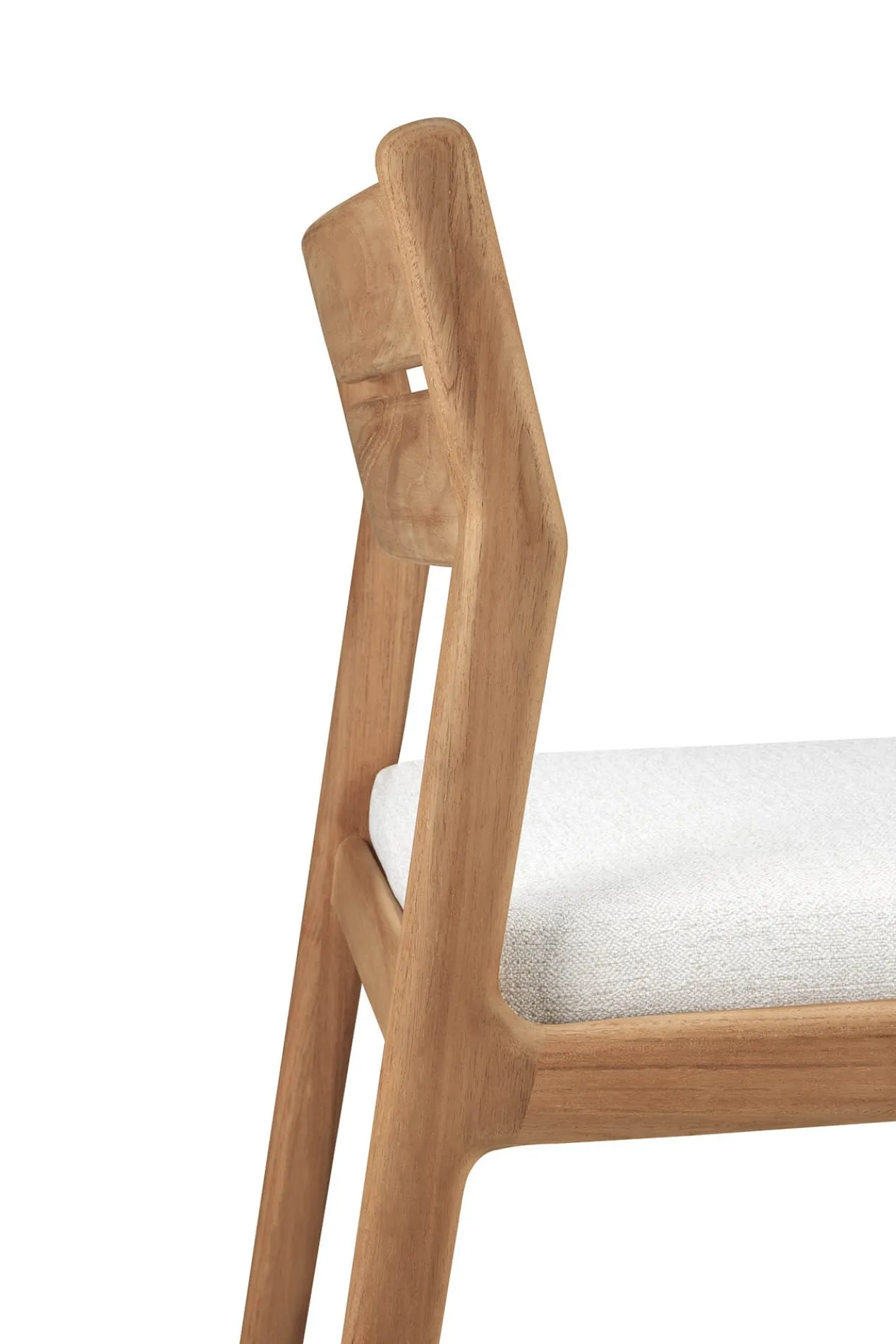 Teak Jack stoel zonder armleuning - outdoor - met off white kussen