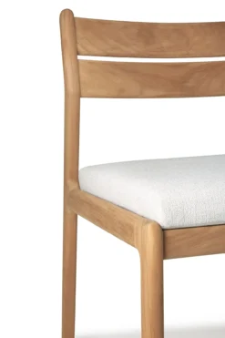 Teak Jack stoel zonder armleuning - outdoor - met off white kussen