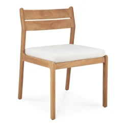 Teak Jack stoel zonder armleuning - outdoor - met off white kussen