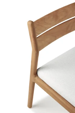 Teak Jack stoel zonder armleuning - outdoor - met off white kussen