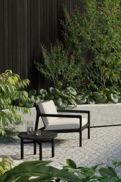 Teak Quatro koffietafel - 68cm - zwart