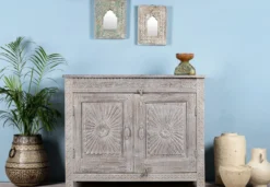 Thanjavur - Handgesneden Mangohouten Dressoir