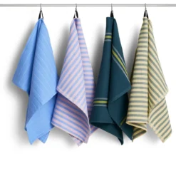 Theedoek Canteen organic blue pinstripe