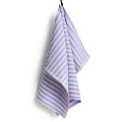 Theedoek Canteen organic sky blue/light pink block stripe