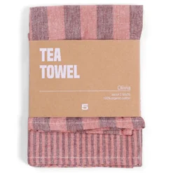 Theedoek Olivia fired brick dust - set van 2
