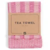 Theedoek Olivia magenta dust - set van 2