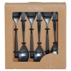 Theelepels Noma zwart - set van 6