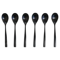 Theelepels Noma zwart - set van 6