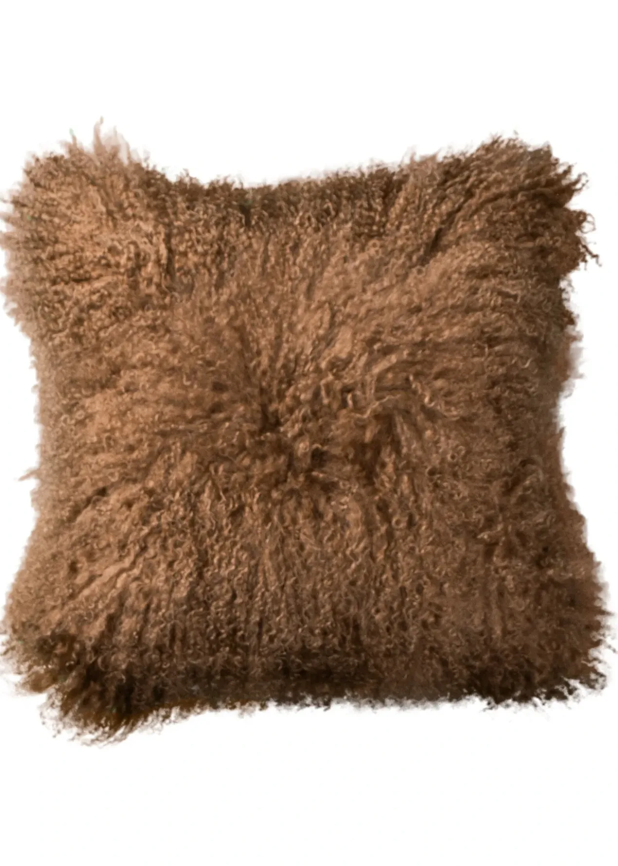 Tibet sheepskin kussen karamel 45x45