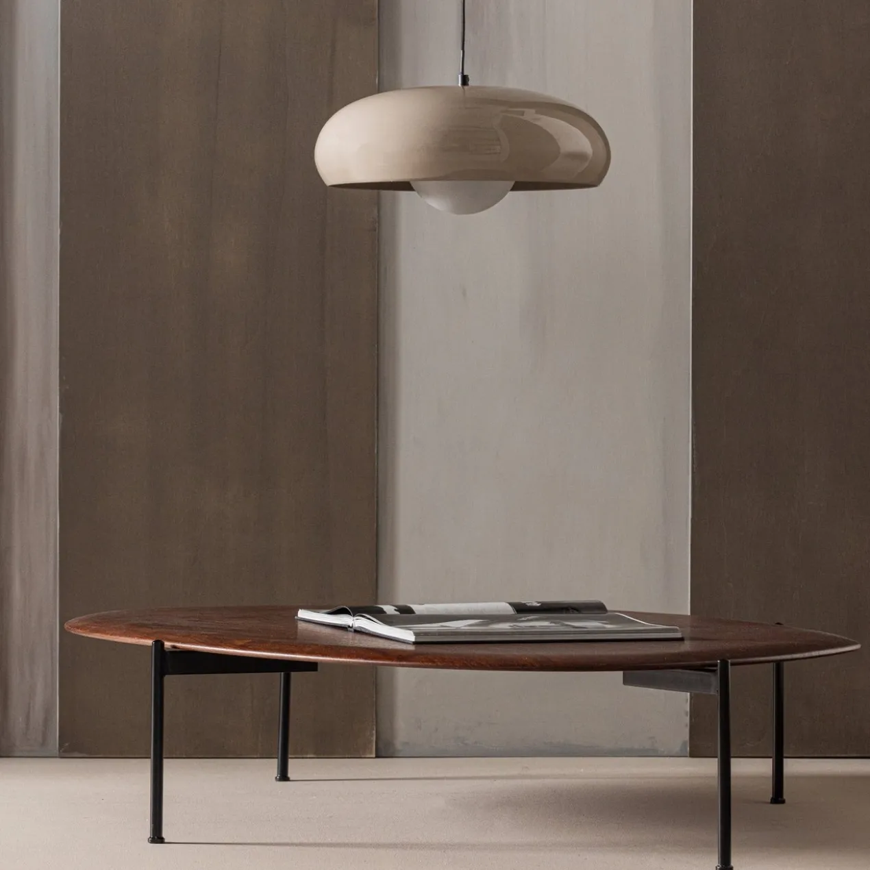 Tivo hanglamp rond metaal hoogglans zand