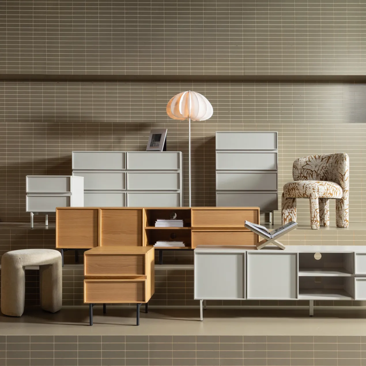Tours ladekast/nachtkastje 2 lades melamine/mdf naturel