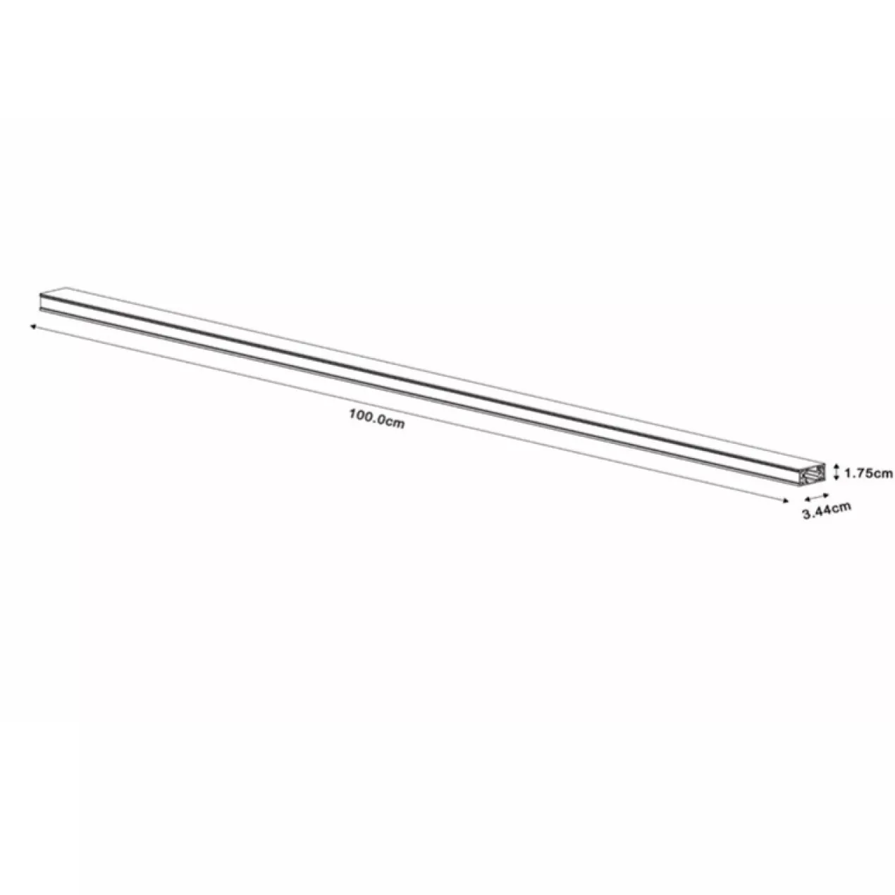 Track opbouwrail 1 meter 1-fase railsysteem zwart