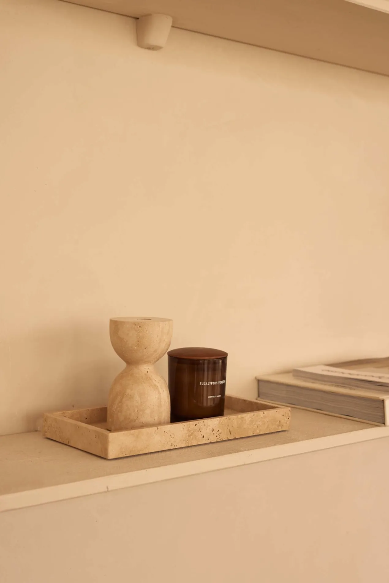 Travertine dienblad met rand 15x30cm tray
