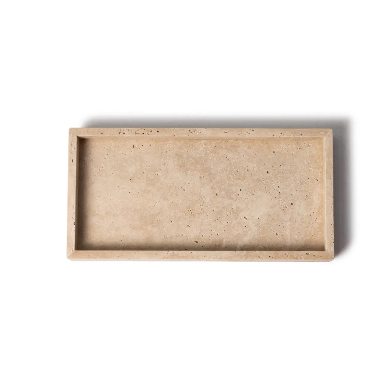 Travertine dienblad met rand 15x30cm tray
