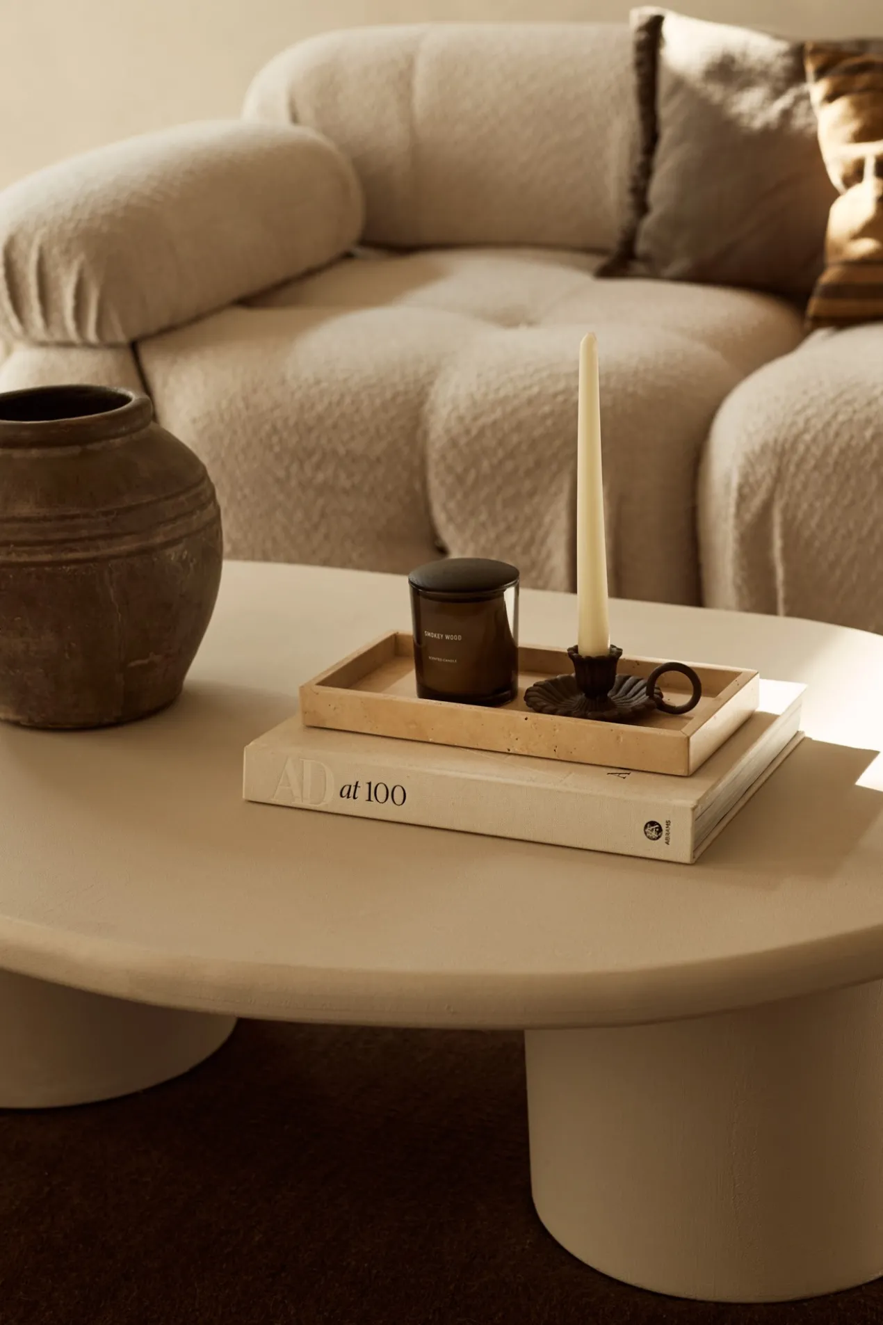 Travertine dienblad met rand 15x30cm tray
