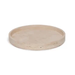 Travertine dienblad rond met rand Ø30cm
