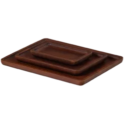 Trayla dienblad mangohout bruin - set van 3