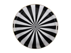 Tray set Candy Swirl enamel black & white, Set of 2pcs
