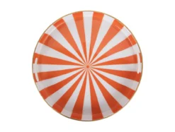 Tray set Candy Swirl enamel bright orange & white, Set of 2pcs