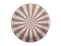 Tray set Candy Swirl enamel soft brown & white, Set of 2pcs
