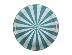 Tray set Candy Swirl enamel turquoise blue & white, Set of 2pcs