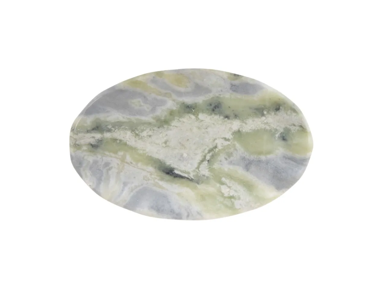 Tray Waved oval large marble himalayan green