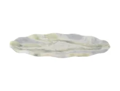 Tray Waved oval large marble himalayan green