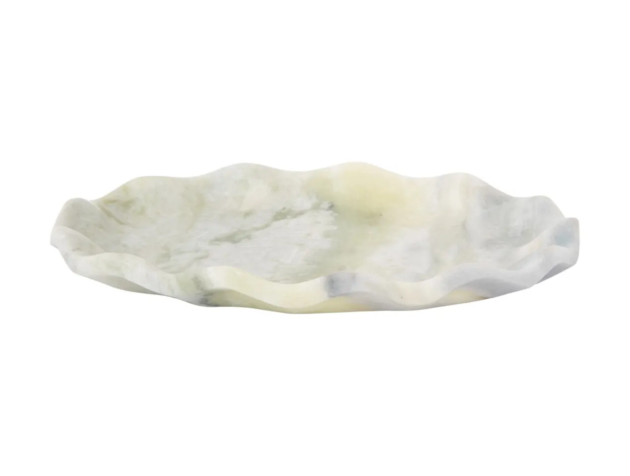 Tray Waved oval small marble himalayan green