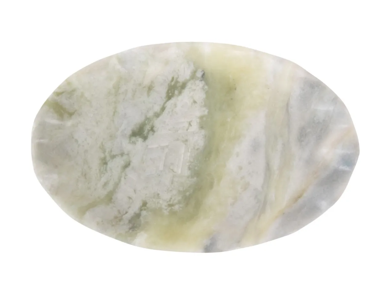 Tray Waved oval small marble himalayan green
