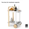 Trolley Bellwood bar en serveerwagen wit/naturel