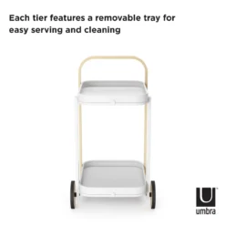 Trolley Bellwood bar en serveerwagen wit/naturel