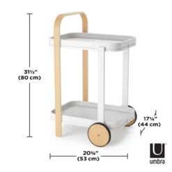 Trolley Bellwood bar en serveerwagen wit/naturel