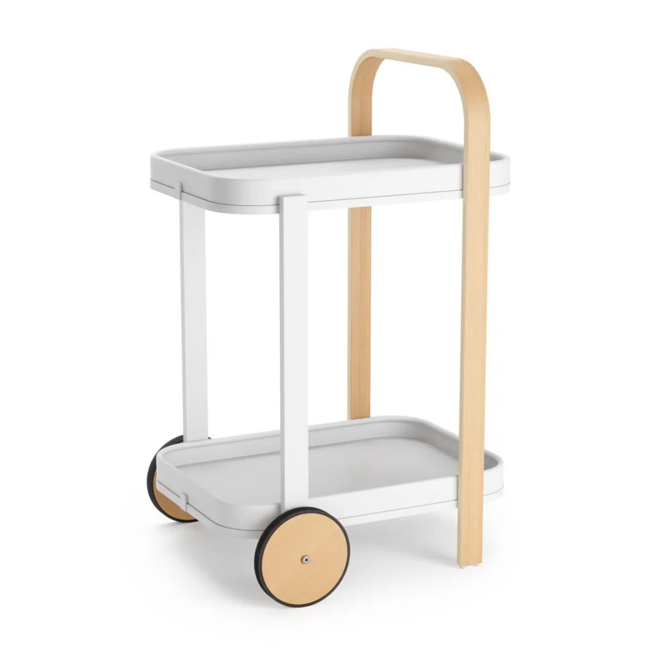 Trolley Bellwood bar en serveerwagen wit/naturel