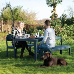 Tuinbank Bended Bench 140 grey blue