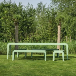 Tuinbank Bended Bench 140 grey blue