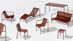 Tuinbank Palissade Cord Lounge iron red