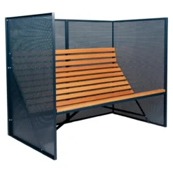 Tuinbank Patio Bench High Back gray blue