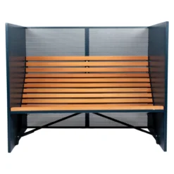 Tuinbank Patio Bench High Back gray blue