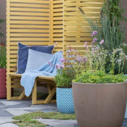 Tuinbank Patio Bench High Back gray blue