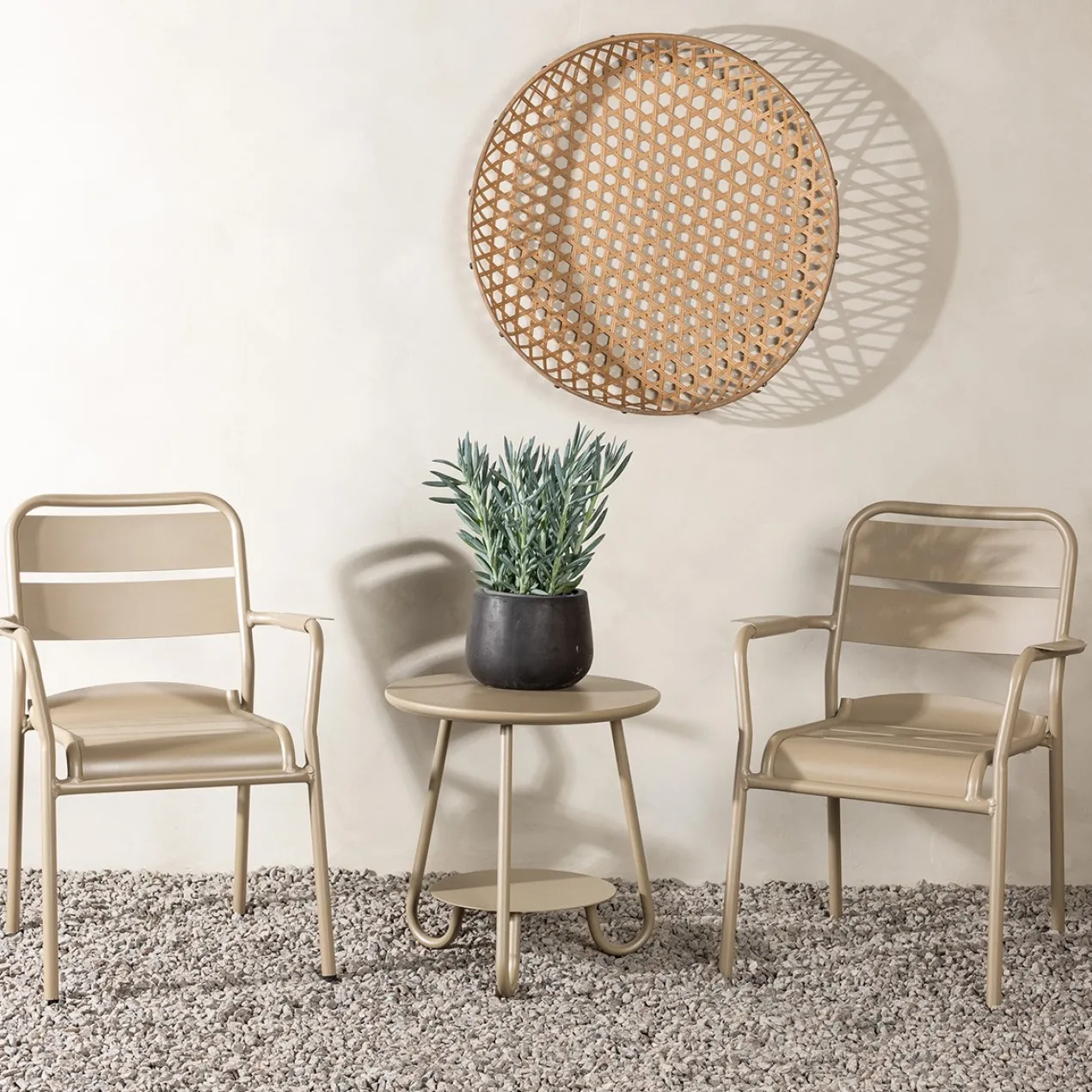 Tuin bistroset Caro aluminium Beige