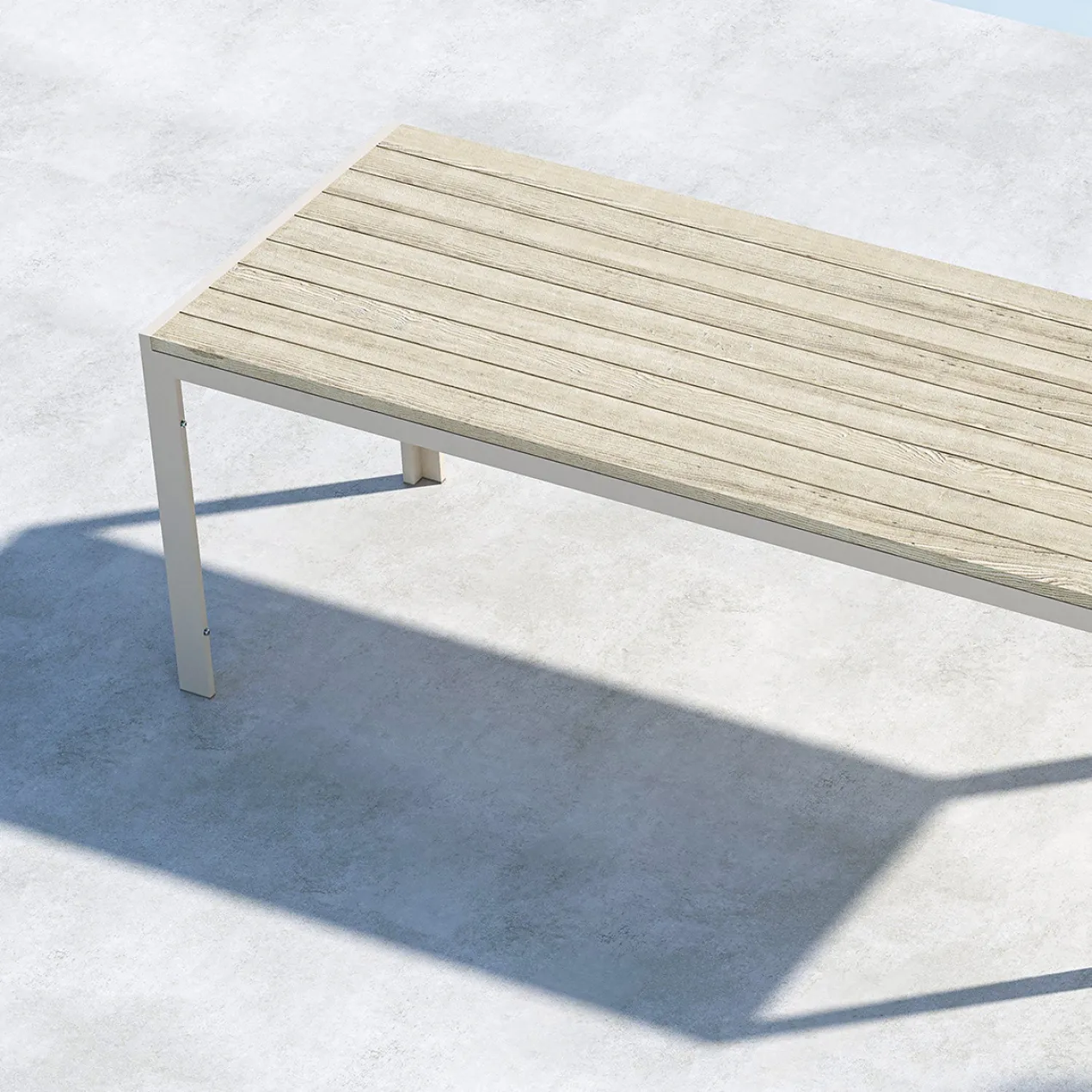 Tuin eettafel Joas Beige - 205 x 90 cm