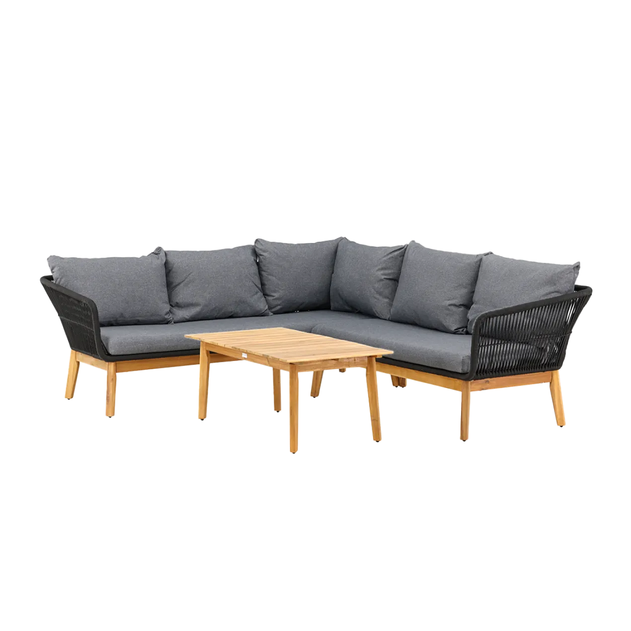 Tuin loungeset grijs Pam - met zitkussens Grijs