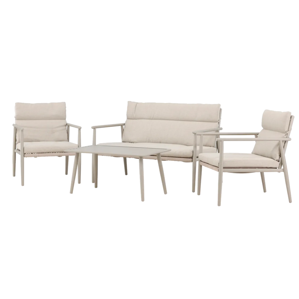 Tuin loungeset Margret beige - bank, stoelen & tafel