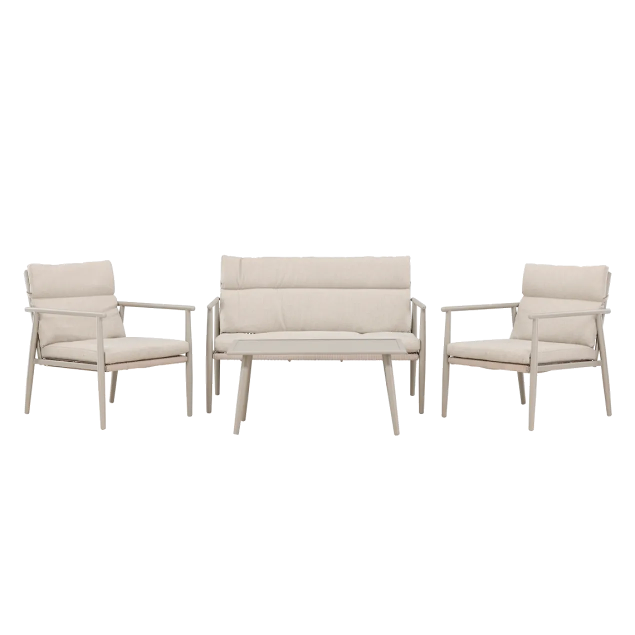 Tuin loungeset Margret beige - bank, stoelen & tafel
