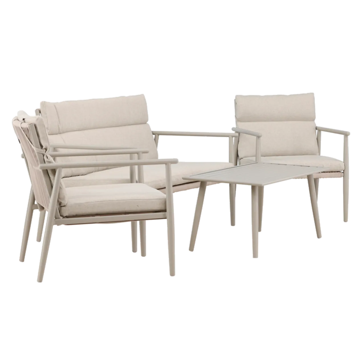 Tuin loungeset Margret beige - bank, stoelen & tafel