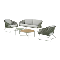 Tuin loungeset Mischa 5-delig - met zitkussens Groen