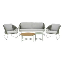 Tuin loungeset Mischa 5-delig - met zitkussens Groen